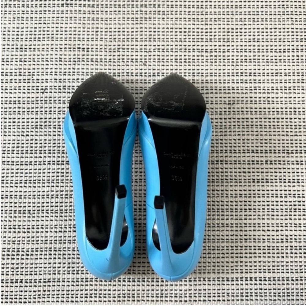 SAINT LAURENT Janis Platform Pump Glacier Baby Blue Size 36.5 - Picture 8 of 12